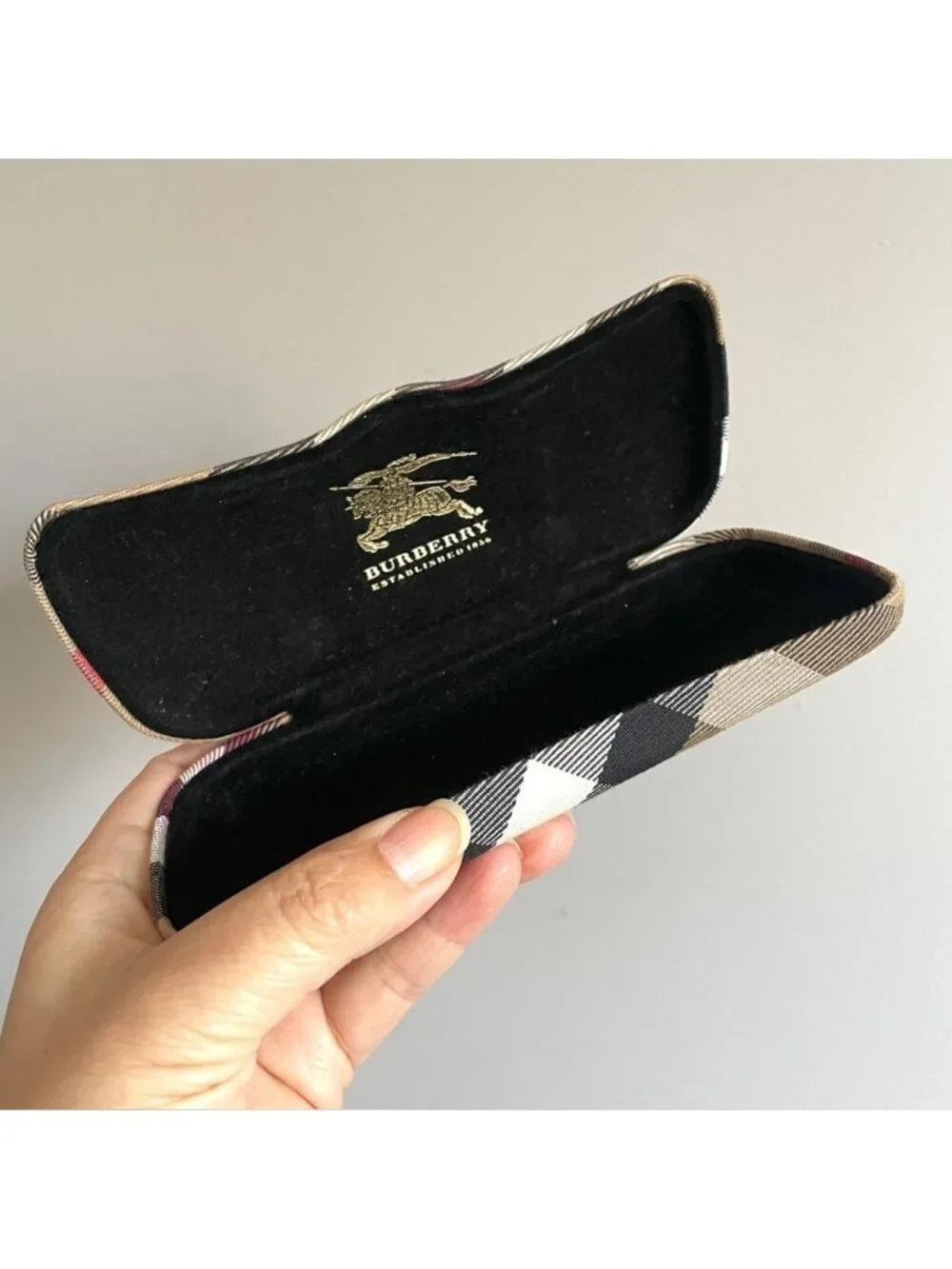 Burberry Nova Check Hard Eyeglasses Sunglasses Glasses Case 🇮🇹